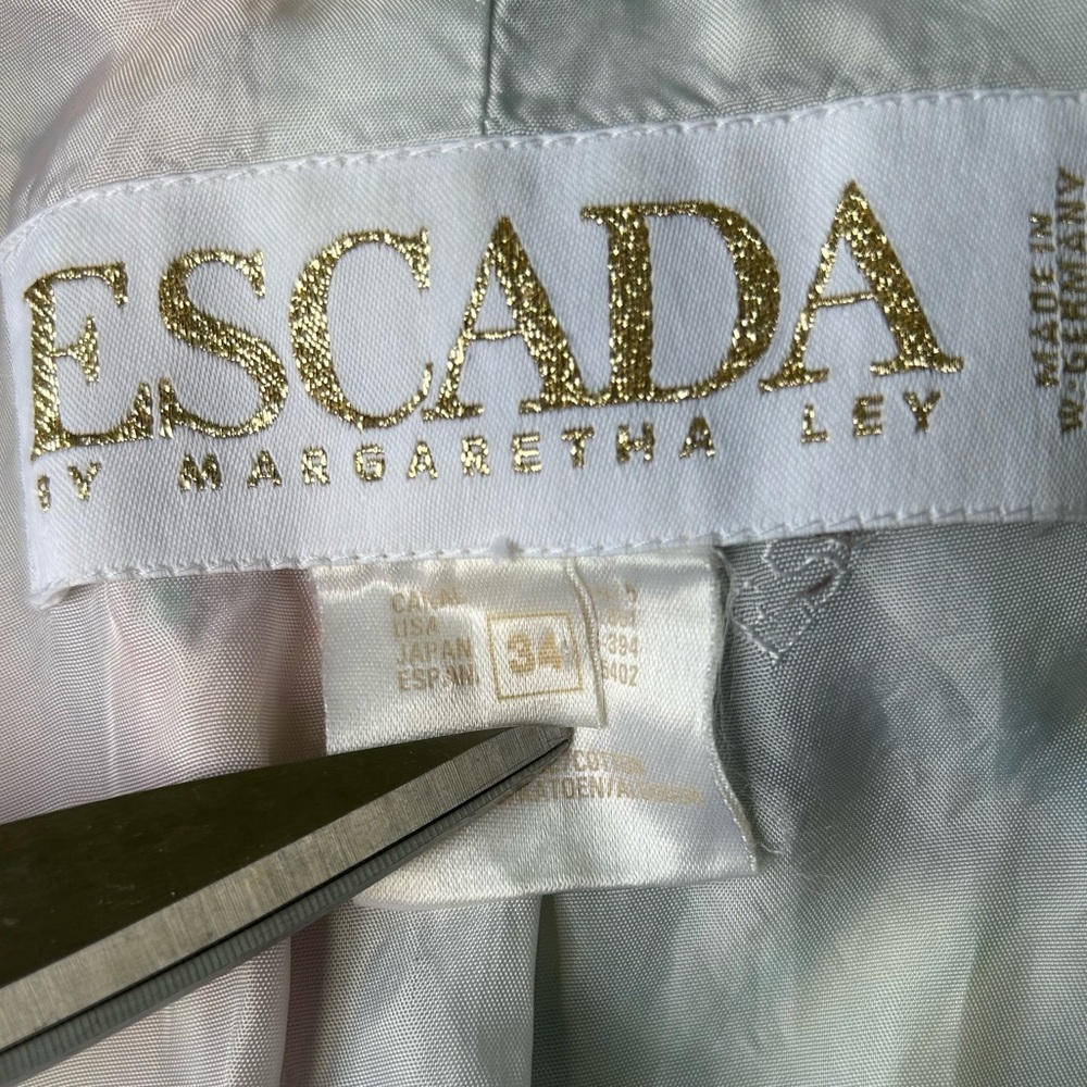 Escada Vintage Luxury Blazer Tropical Floral Parrot Cotton Germany 34 / 4 - Picture 6 of 9